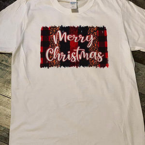 Merry Christmas Leopard Cheetah Buffalo Check